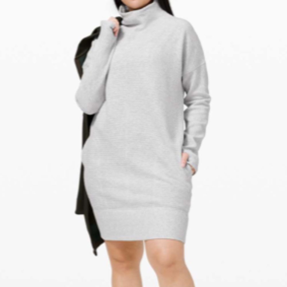 Lululemon Keep It Cozy Dress Heathered Core Ultra- Light Grey Size 4 MSRP $138